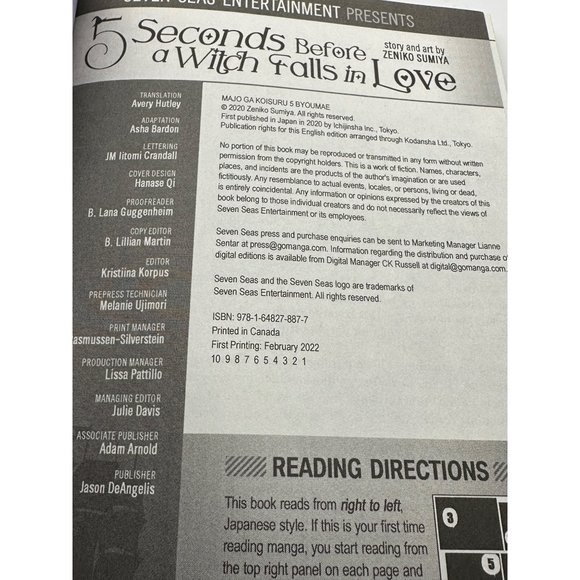5 Seconds Before A Witch Falls In Love By Zeniko Sumiya 2022 paperback - Picture 5 of 5